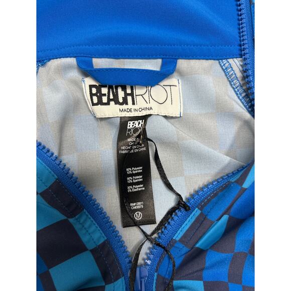 Beach Riot Atticus Pullover Imperial Blue Check In Size M - Picture 7 of 7